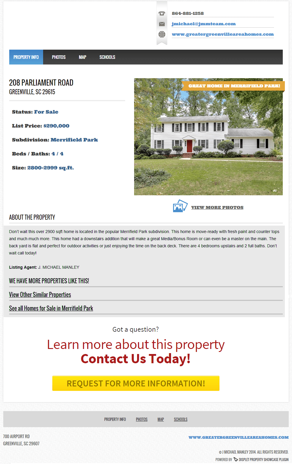 208 Parliament Road, Greenville, SC Merrifield Park